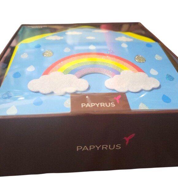 Papyrus Handmade 8 Rainbow Greeting Cards Set With Envelopes Blank Rain Drops - Picture 6 of 13